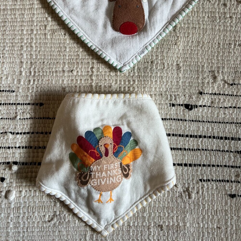 Thanksgiving and Christmas baby bibs
